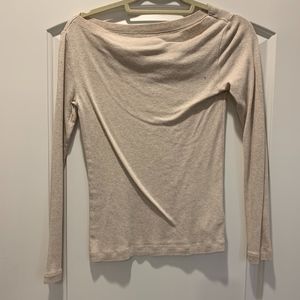 oatmeal boatneck long sleeve tee